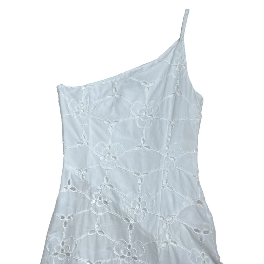 Free People Laagam White Cotton Bella Eyelet Midi Dress Womens S